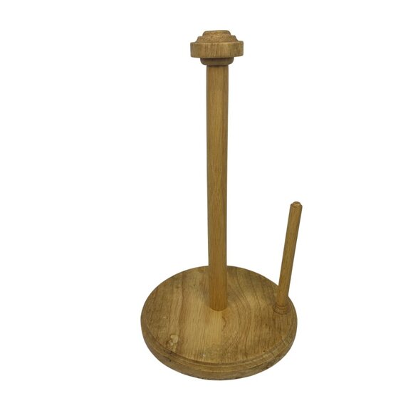 Kamenstein Wooden Paper Towel Holder Sturdy Freestanding Design Durable Wood - Picture 4 of 11